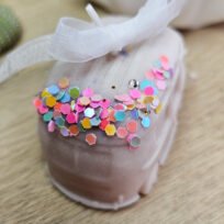 bougie petit van hippie paillettes multicolores
