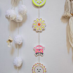 suspension rose jaune orange