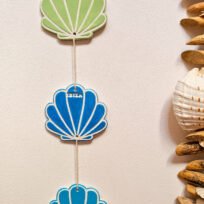 suspension coquillage bleu