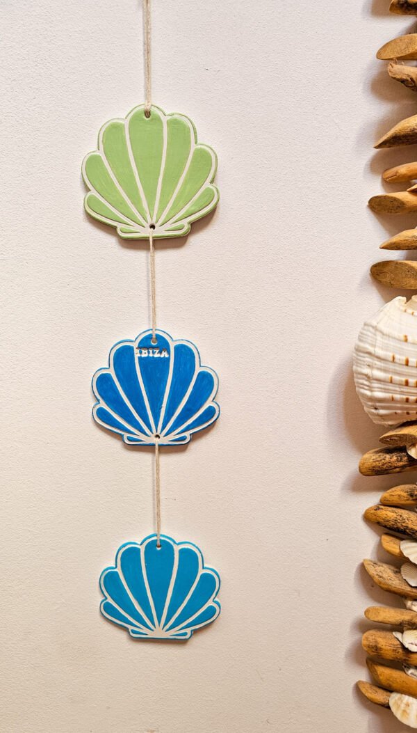 suspension coquillage bleu