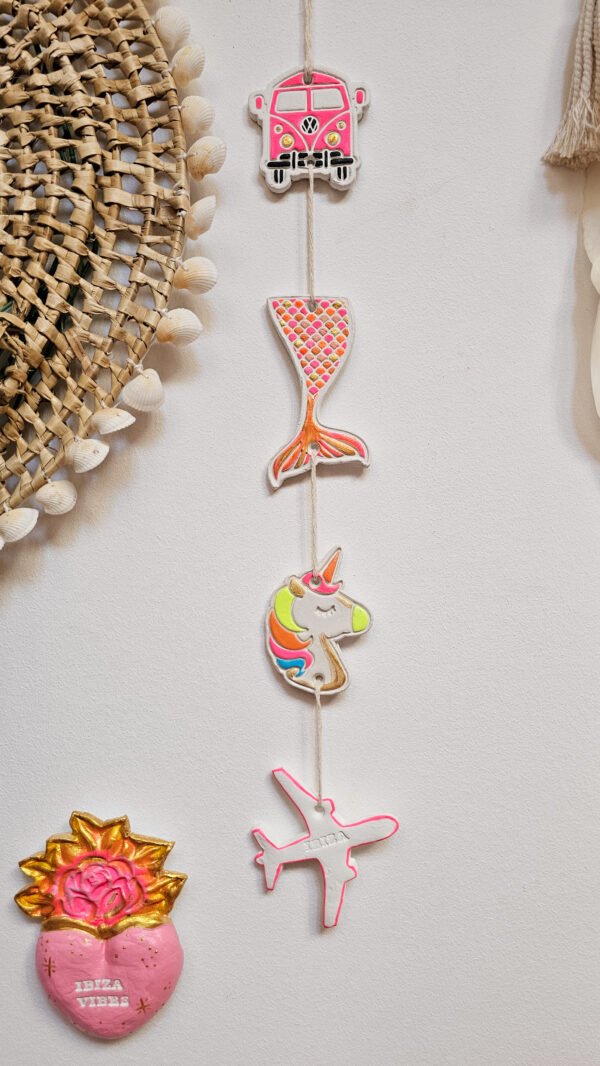 Suspension sirène licorne rose