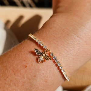 bracelet abeille plaqué or