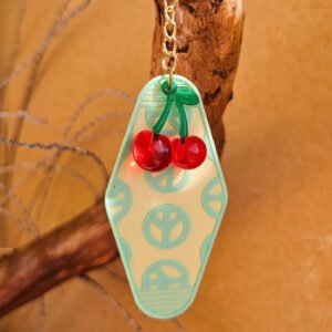 porte clés pastel jaune et vert