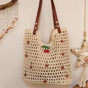 SAC EN CROCHET CERISES
