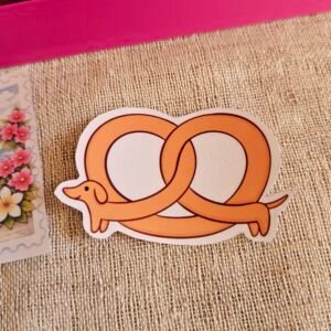 stickers teckel bretzel