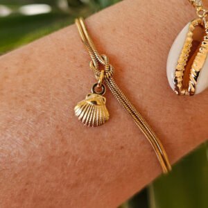 bracelet coquillage acier inoxydable ibiza