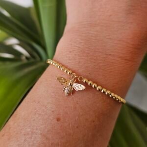 Bracelet abeille 18K et laiton