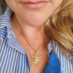collier SOL chaine doré 14K laiton